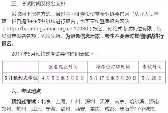 点击看大图 图2:基金从业资格考试报名信息